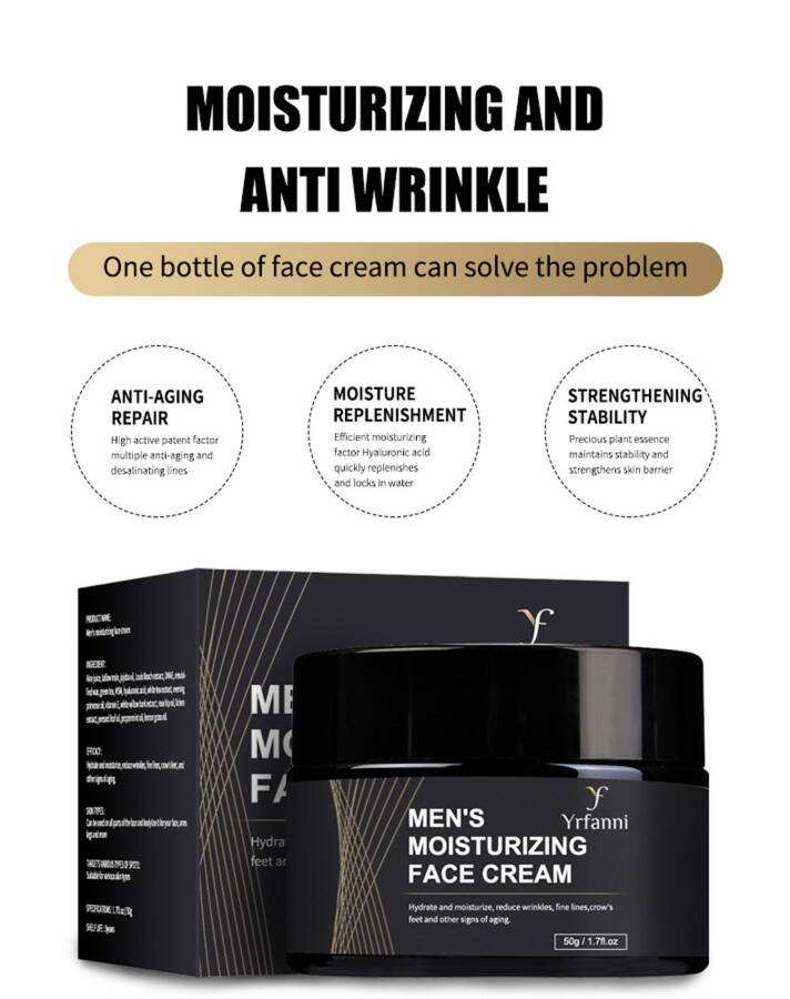 Teissuly Men Oil Control Matte Cream Moisturizing Water Oil Blending Softening Skin Care Men's Face Cream 50g - 9