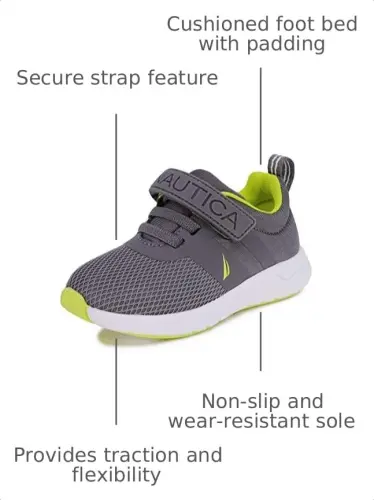 Nautica Kids Fashion Sneaker Athletic Running Shoe with One Strap |Boys - Girls|(Toddler/Little Kid) - 3