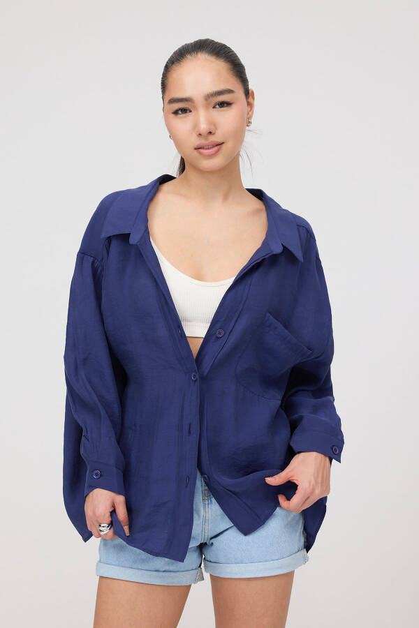 Tek Cepli Oversize Ko'ylak G4612-Z2 - 2