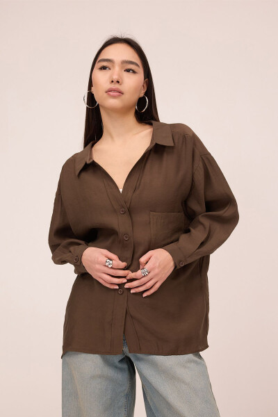 Tek cho'ntakli Oversize ko'ylak G4612-Z2 - 4