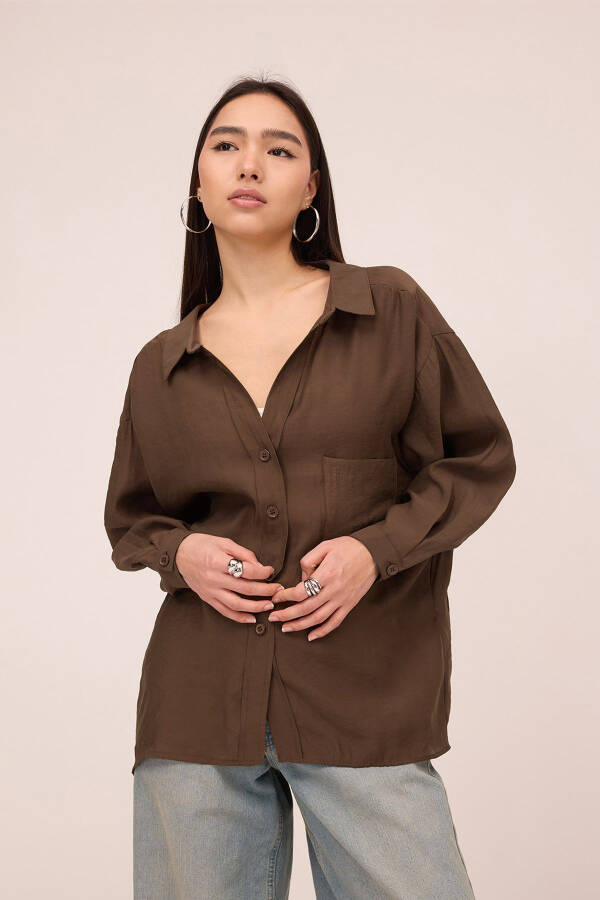 Tek cho'ntakli Oversize ko'ylak G4612-Z2 - 4