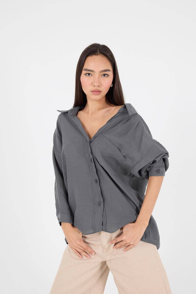 Tek Cho'ntli Oversize Ko'ylak G4612-z2 