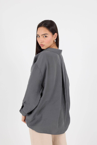 Tek Cho'ntli Oversize Ko'ylak G4612-z2 - 5