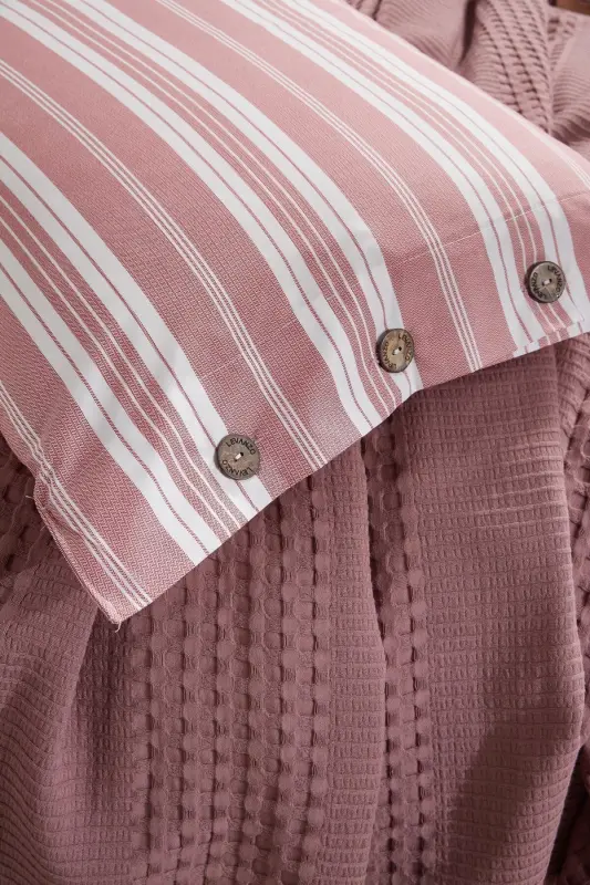 TEK KİŞİLİK 3 PARÇA PİKE SETİ ESTİVO-pudra - 4