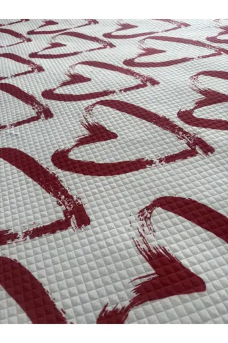 Tek Kişilik ROMANTİK KIRMIZI Kalpli pike takımı-ROMANTİK KIRMIZI - 3