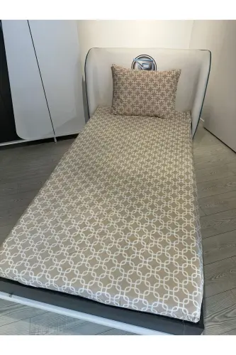 Tek Kişilik Welsoft Pufidik Uyku Seti (Lastikli Çarşaflı) Bej Zincir-Bej - 7