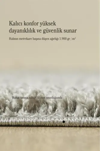 Tek Renk Desensiz Açık Gri Yumuşak Post Peluş Shaggy Halı Salon Oturma Odası Yolluk Mutfak Halısı-Açık Gri - 5