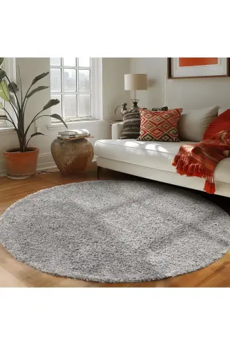 Tek Renk Desensiz Açık Gri Yumuşak Post Peluş Shaggy Halı Salon Oturma Odası Yolluk Mutfak Halısı-Açık gri - 6