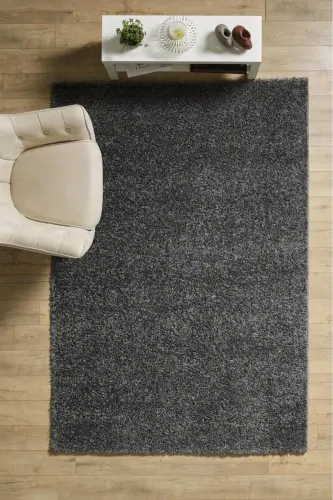 Tek Renk Desensiz Gri Yumuşak Post Peluş Shaggy Halı Salon Oturma Odası Yolluk Mutfak Halısı - Gri 