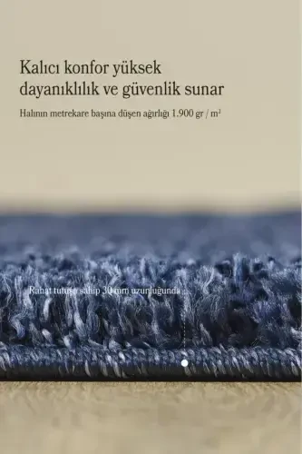 Tek Renk Desensiz Larcivert Yumuşak Post Peluş Shaggy Halı Salon Oturma Odası Yolluk Mutfak Halısı-Uzay mavisi - 5
