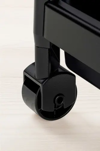 Tekerlekli Raf Ünitesi 3 Katlı Siyah Banyo Rafı Mutfak Rafı Servis Sehpası Organizer-Siyah - 5