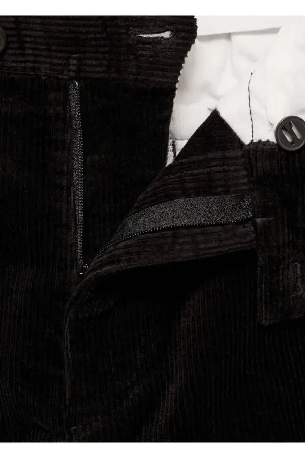 Tekis kesim yivli plitit baxmal kadife shim - 8