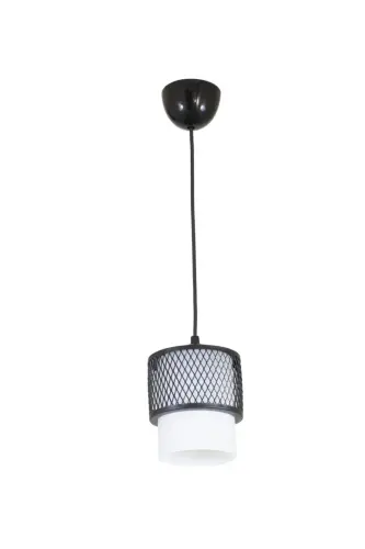 Tekli Beyaz Cam Kafes Model Modern Sarkıt Avize-SİYAH 