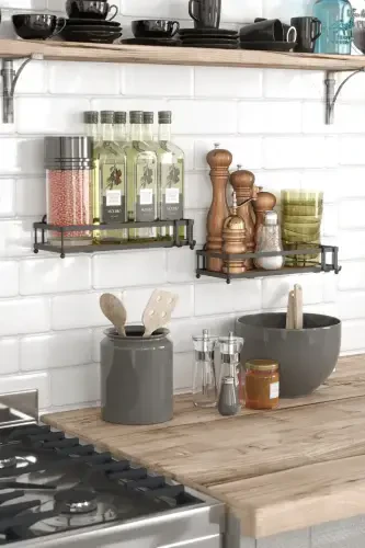 Teknotel Organizer Shampoo Holder with Hooks 2-Compartment Bathroom - GENEL MARKALAR (1)