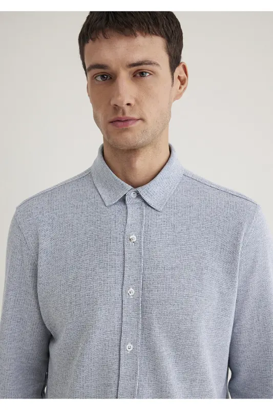 Текстурная Рубашка Slim Fit / Узкий Крой 0211524-70764-M - 5