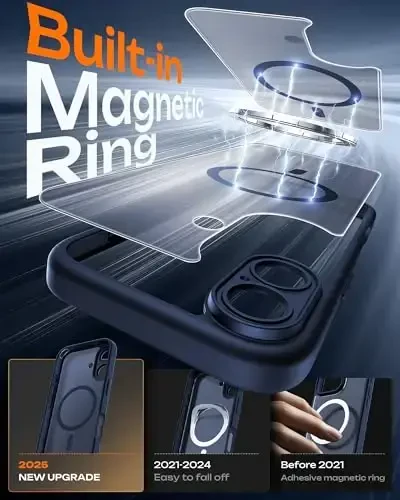 TOCOL for Phone 17 Case, Full Camera Protection, Built-in Magnetic Ring, Compatible with Magsafe Charger, Drop Protection, Translucent Matte Phone Case for Phone 17 6.3 inch (Alpine Green) - 3