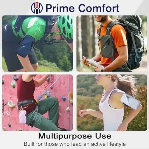 Phone Holder Arm Bands, Small Crossbody Shoulder Holsters Bag with Arm Band, Fits iPhone and All Cell Phones, Use for Running, Walking, Hiking & Biking (Plus Size Army Green) - 6