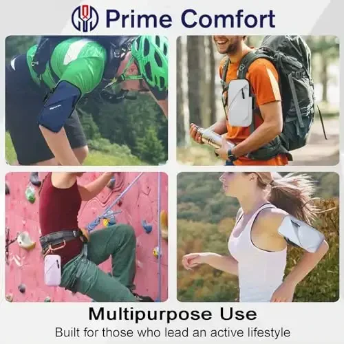 Telefon ushlagichi bilakuzuklar, kichik crossbody yelkali g'ilof sumkasi bilakuzuk bilan, iPhone va barcha mobil telefonlarga mos keladi, yugurish, piyoda yurish, sayr qilish va velosipedda yurish uchun (Katta o'lchamli och ko'k) - 6