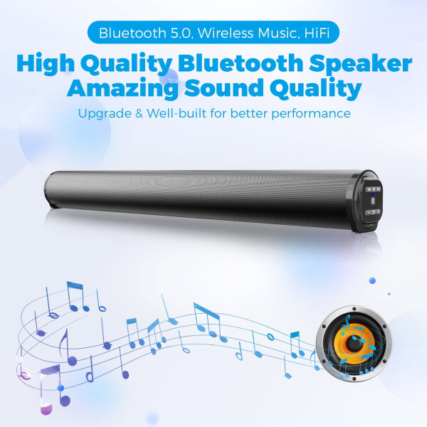 Televizor uchun Sound Bar Bluetooth 5.0 Oʻrnatilgan Subwooferlar va Pultli Atrofdagi Ovoz Balandlatgich, Anʼanaviy yoki Smart TV, Kompyuter bilan ishlaydigan Uy Kinosi Audio Sound Bar - 11