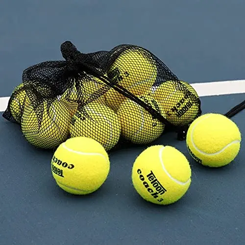 Teloon Pressure Training Tennis Balls-12 or 18 Count-Mesh Carry Bag，4 Colors Available，Pressureless Training Exercise Tennis Balls for Beginners. - 1