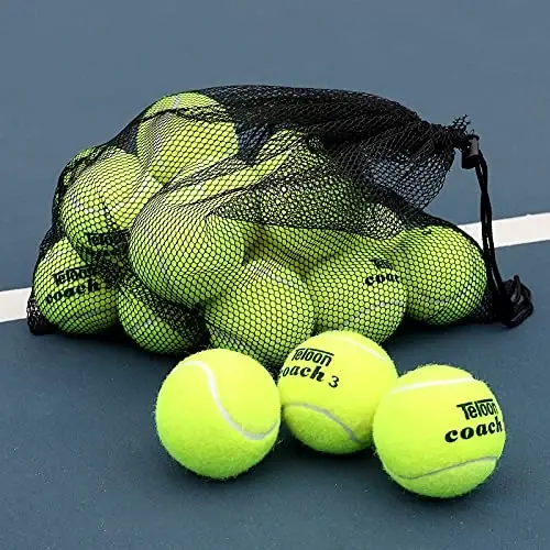 Teloon Pressure Training Tennis Balls-12 or 18 Count-Mesh Carry Bag，4 Colors Available，Pressureless Training Exercise Tennis Balls for Beginners. - 1