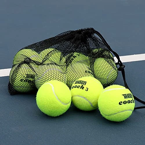 Teloon Bosimli Mashg'ulot Tennis To'plari - 12 yoki 18 dona - Torba, 4 rang, Boshimsiz Mashg'ulot Mashq Tennis To'plari Boshlanuvchilar uchun - Teloon