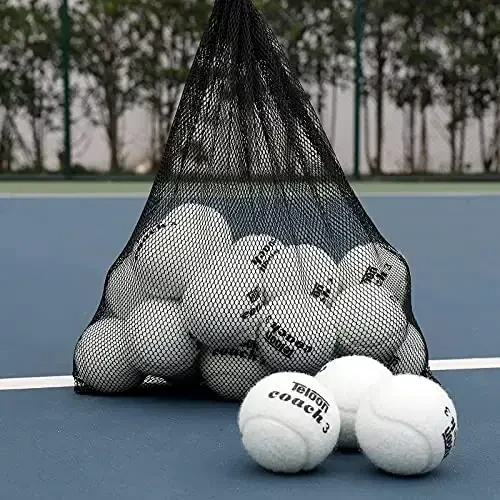 Teloon bosimli mashg'ulot tennis to'plari - 12 yoki 18 dona - to'rli sumka, 4 xil rang mavjud, boshlang'ichlar uchun bosimsiz mashg'ulot tennis to'plari. - Teloon