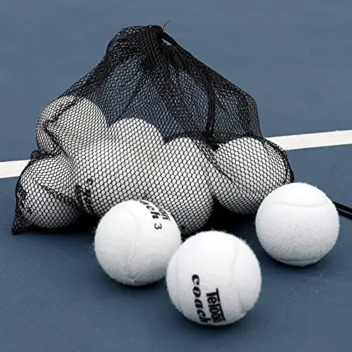 Teloon bosimli mashq tennis to'plari - 12 yoki 18 dona - to'rli sumka, 4 xil rangda mavjud, boshlang'ichlar uchun bosimsiz mashq tennis to'plari. 