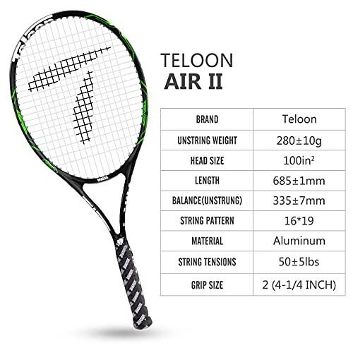 Teloon Tennis Rackets for Adults 2 pcs Recreational - 27 inch Tennis Racquet for Men and Women College Students Beginner Tennis Racket - 6