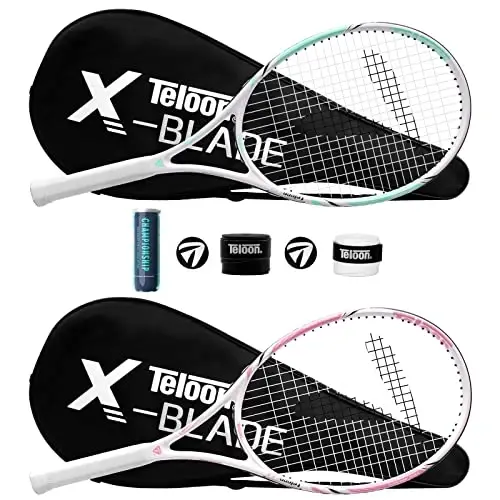 Teloon Tennis Rackets for Adults 2 pcs Recreational -27 inch Tennis Racquet for Men and Women College Students Beginner Tennis Racket.… - 1