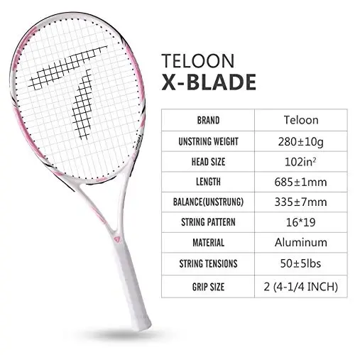 Teloon Tennis Rackets for Adults 2 pcs Recreational -27 inch Tennis Racquet for Men and Women College Students Beginner Tennis Racket.… - 6