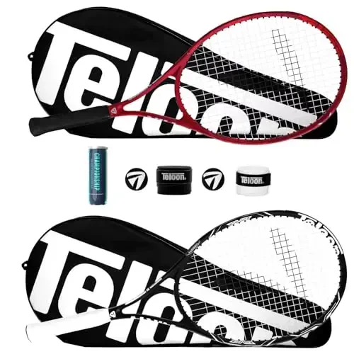 Teloon Tennis Rackets for Adults 2 pcs Recreational -27 inch Tennis Racquet for Men and Women College Students Beginner Tennis Racket… - 1