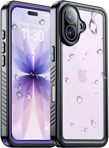 Temda iPhone 17 Kılıfı ile Uyumlu, Su Geçirmez Dahili Ekran ve Kamera Koruyucu IP68 Sualtı Tam Vücut 17FT Askeri Düşmeye Dayanıklı Darbeye Dayanıklı Telefon Kılıfı 6.3