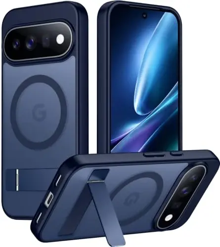 Temdan 11 Pro 2026 G'ilofi uchun Mo'ljallangan, [O'rnatilgan Ko'rinmas Tayanch][MagSafe bilan Mos][Harbiy Darajadagi Zarbga Chidamli] Yupqa Shaffof Mat Telefon G'ilofi-Ko'k - TEMDAN