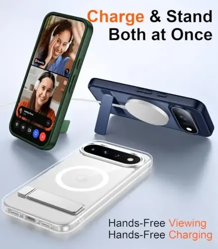 Temdan 11 Pro 2026 Kılıfı için Tasarlanmıştır, [Yerleşik Görünmez Stand][MagSafe ile Uyumlu][Askeri Sınıf Darbeye Dayanıklı] İnce Yarı Saydam Mat Telefon Kılıfı-Şeffaf - TEMDAN (1)