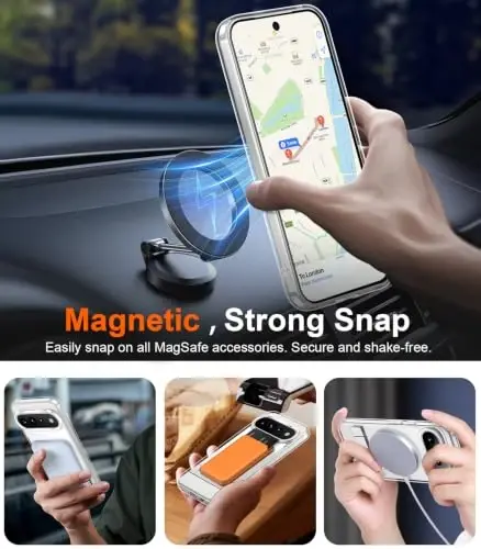 Temdan 11 Pro 2026 Kılıfı için Tasarlanmıştır, [Yerleşik Görünmez Stand][MagSafe ile Uyumlu][Askeri Sınıf Darbeye Dayanıklı] İnce Yarı Saydam Mat Telefon Kılıfı-Şeffaf - 5
