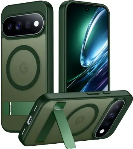 Temdan 11 Pro G'ilofi 2026 uchun Mo'ljallangan, [O'rnatilgan Ko'rinmas Tayanch][MagSafe bilan Mos][Harbiy Darajadagi Zarbga Chidamli] Yupqa Yarim Shaffof Mat Telefon G'ilofi-Yashil - 1