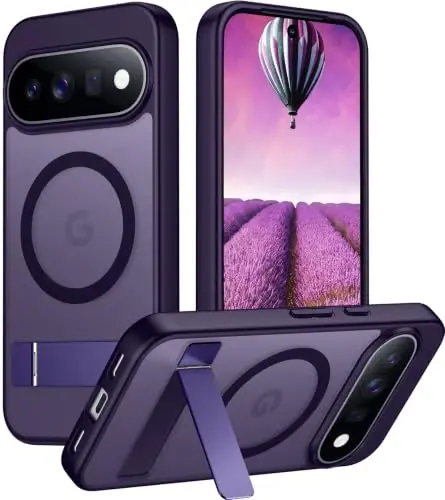 Temdan 11 Pro XL Kılıf 2026 için Tasarlandı, [Dahili Görünmez Stant][MagSafe ile Uyumlu][Askeri Sınıf Darbeye Dayanıklı] İnce Yarı Saydam Mat Telefon Kılıfı-Mor - 1