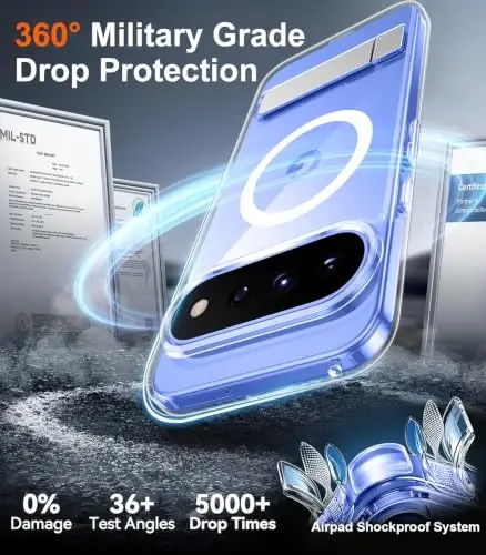 Temdan 11 Pro XL Kılıf 2026 için Tasarlanmıştır, [Dahili Görünmez Stand][MagSafe ile Uyumlu][Askeri Sınıf Darbeye Dayanıklı] İnce Yarı Saydam Mat Telefon Kılıfı-Şeffaf - 5