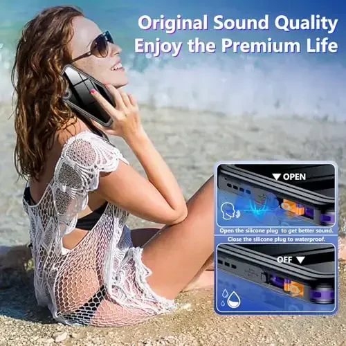 Temdan Compatible with iPhone 16 Case Waterproof, Built-in Screen & Camera Protector IP68 Underwater Full Body 16FT Military Dropproof Shockproof Phone Case 6.1