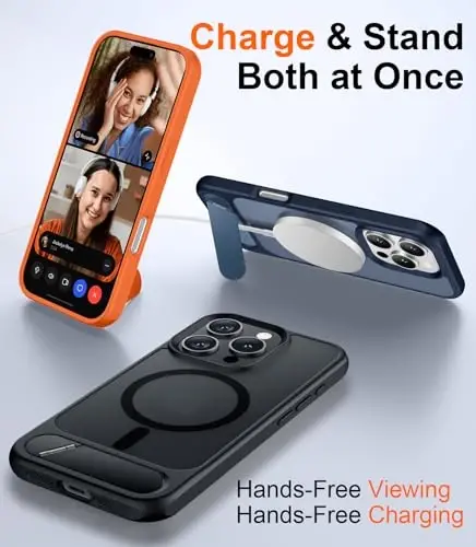 Temdan Compatible with iPhone 16 Pro Case Screen Magnifier -Light Brown - 3