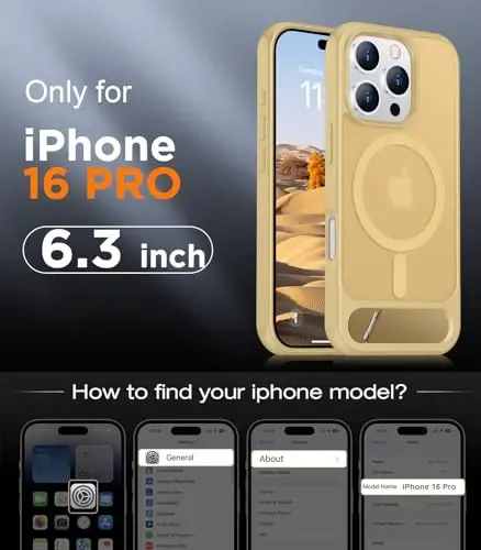 Temdan Compatible with iPhone 16 Pro Case Screen Magnifier -Light Brown - 2