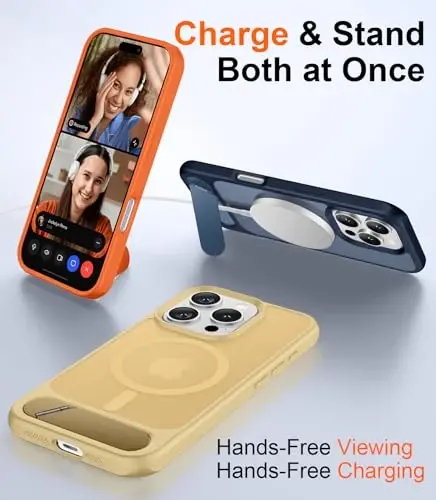 Temdan Compatible with iPhone 16 Pro Case Screen Magnifier -Light Brown - 3