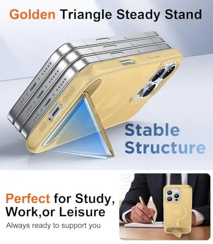Temdan Compatible with iPhone 16 Pro Case Screen Magnifier -Light Brown - 5