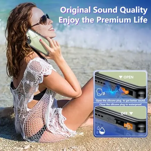 Temdan Compatible with iPhone 17 Case,Waterproof Built-in Screen & Camera Protector IP68 Underwater Full Body 17FT Military Dropproof Shockproof Phone Case 6.3