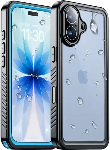Temdan Compatible with iPhone 17 Case,Waterproof Built-in Screen & Camera Protector IP68 Underwater Full Body 17FT Military Dropproof Shockproof Phone Case 6.3