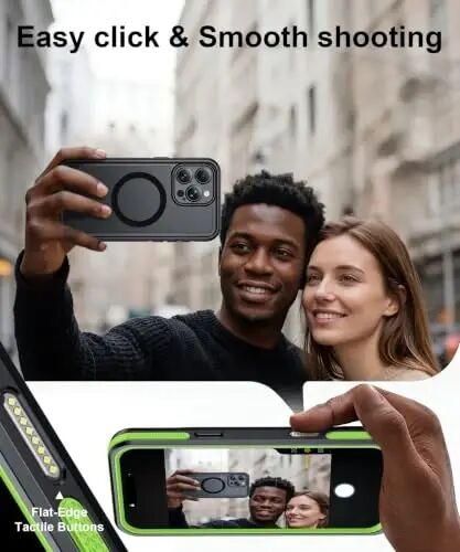Temdan Designed for iPhone 16 Pro Max Case Waterproof, Green | Built-in Screen & Camera Protector, Compatible with MagSafe, IP68 Waterproof, Shockproof, Dustproof, Full Body Protective - 6
