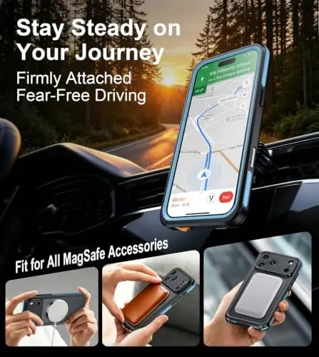 Temdan Designed for iPhone 17 Pro Case Waterproof, Blue | Built-in Screen & Camera Protector, Compatible with MagSafe, IP68 Waterproof, Shockproof, Dustproof, Full Body Protective - 5