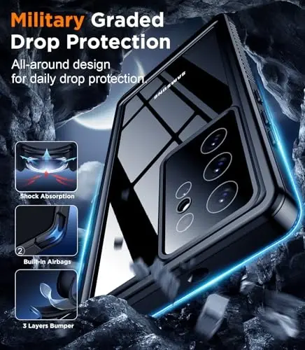 Temdan Designed for Samsung Galaxy S22 Ultra Case,Waterproof Built-in Lens & Screen Protector [Full Body Shockproof][Military Drop Proof][IP68 Underwater] Phone Case for S22 Ultra 5G-Blue (2022) - 4