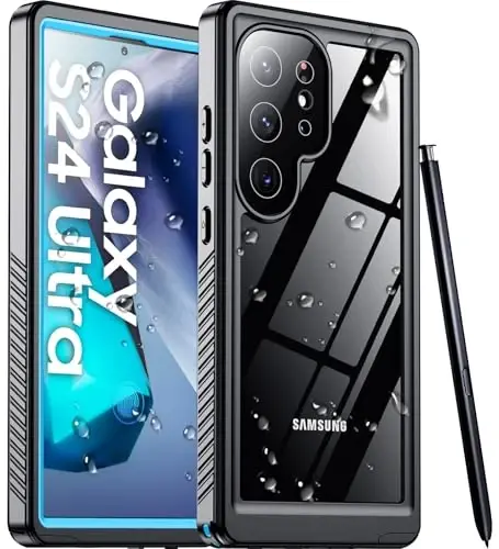 Temdan Designed for Samsung Galaxy S24 Ultra Case,Waterproof Built-in Lens & Screen Protector [Full Body Shockproof][Military Drop Proof][IP68 Underwater] Phone Case for S24 Ultra 5G-Blue (2024) - 1